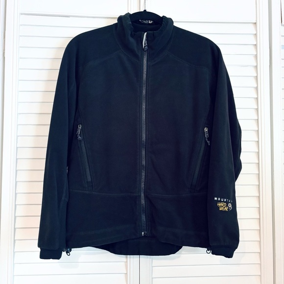 Mountain Hardwear Black Fleece Zip Front Jacket Coat Size 6 - Picture 1 of 6